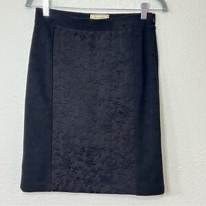 Moulinette Souers Anthropologie Embroidered Black Pencil Skirt Women’s Size 6‎